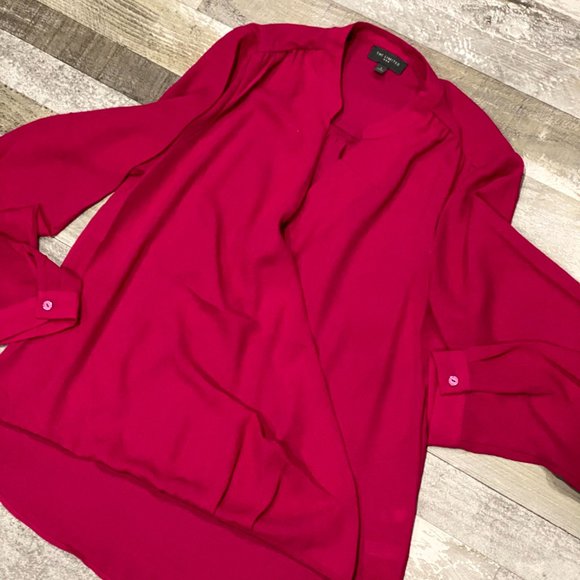 NEW Women's The Limited Faux Wrap High Low Blouse - Picture 10 of 11